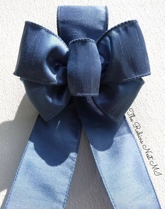 French Blue Bows, Oil Painting Bows, Smoke Blue Bow, Sign Bows, Wreath Hanger Bows, Monogram Bows... | Etsy (US)