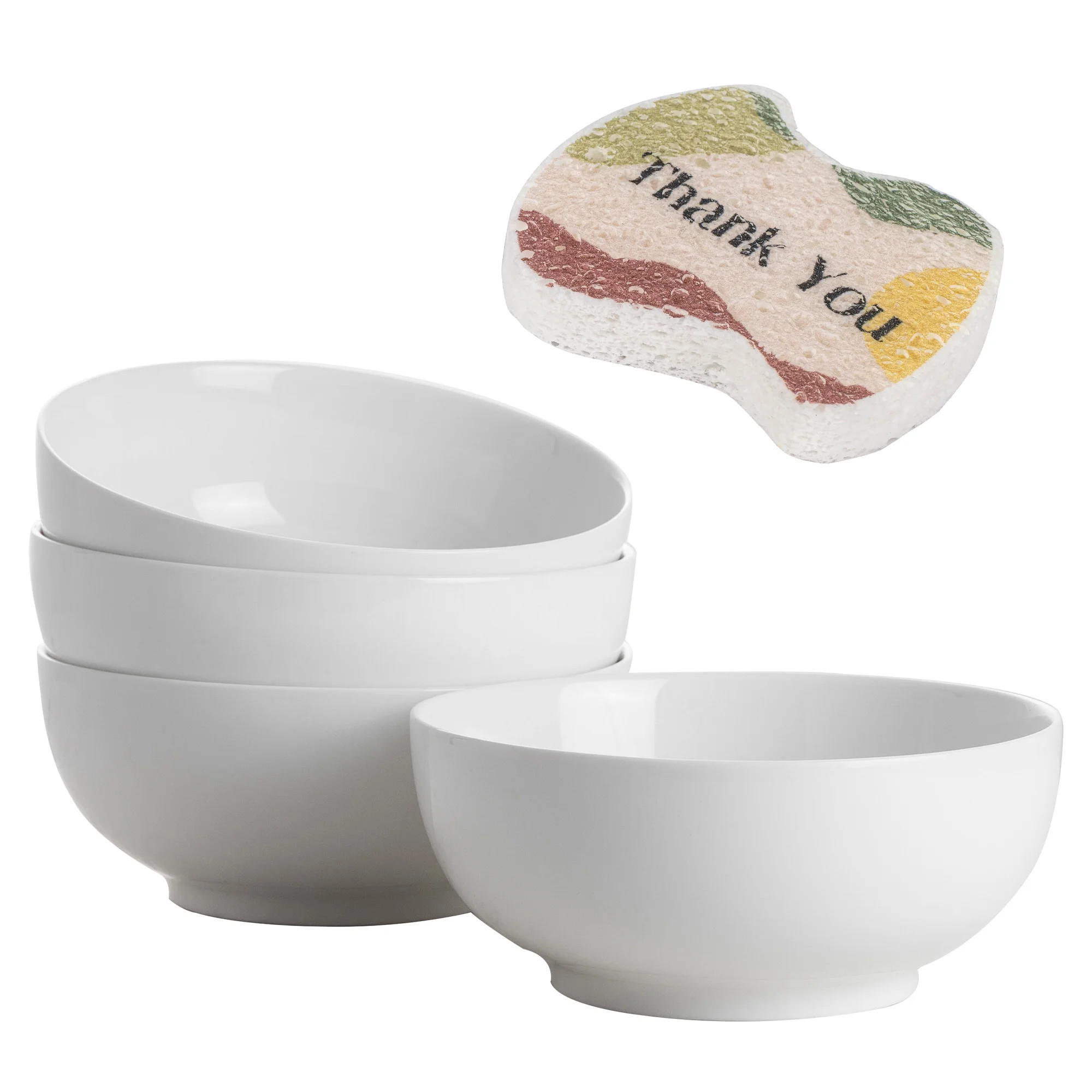 Dowan 4-Piece Large Deep Bowls Set of 4, 39 OZ Ceramic Salad Bowls Mixing Bowls 7-Inch Set, Stack... | Walmart (US)