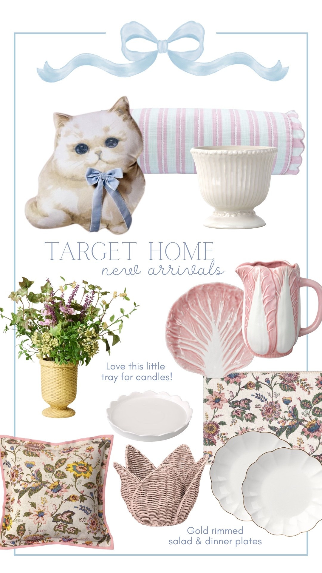 new home favorites from target! The pink bolster is such a cutie and only $15!