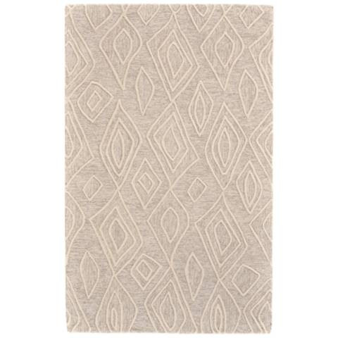 Enzo Diamond Hand Tufted Tan Area Rug 3'-6" x 5'-6" | Lamps Plus