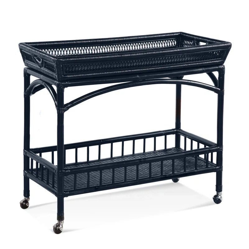 Okracoke Rattan Bar Cart | Perigold