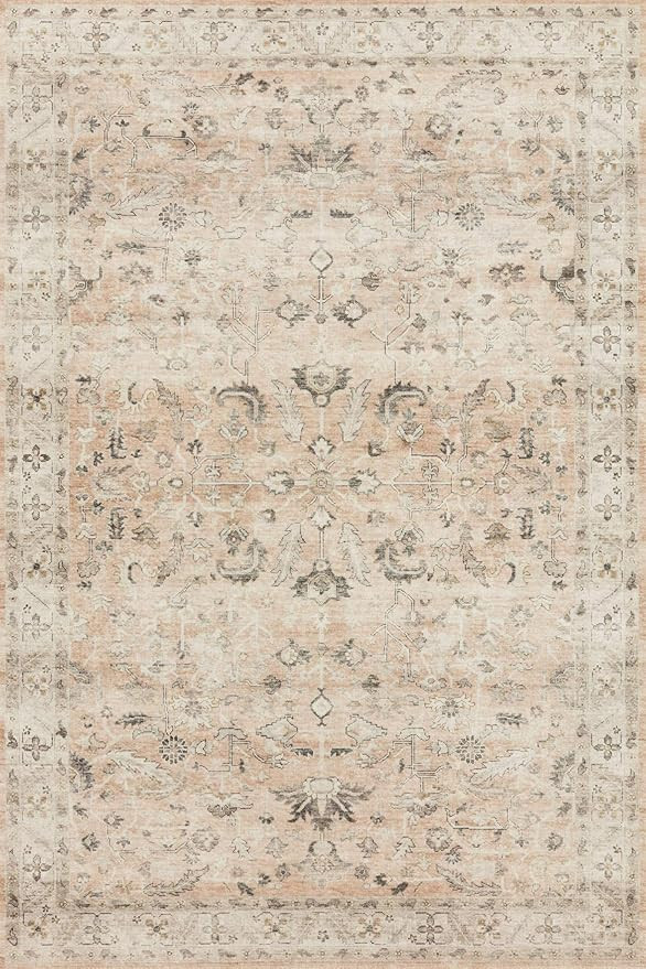 Loloi II Hathaway Collection HTH-06 Blush / Multi 7'-6" x 9'-6", .25" Thick, Area Rug, Soft, Dura... | Amazon (US)