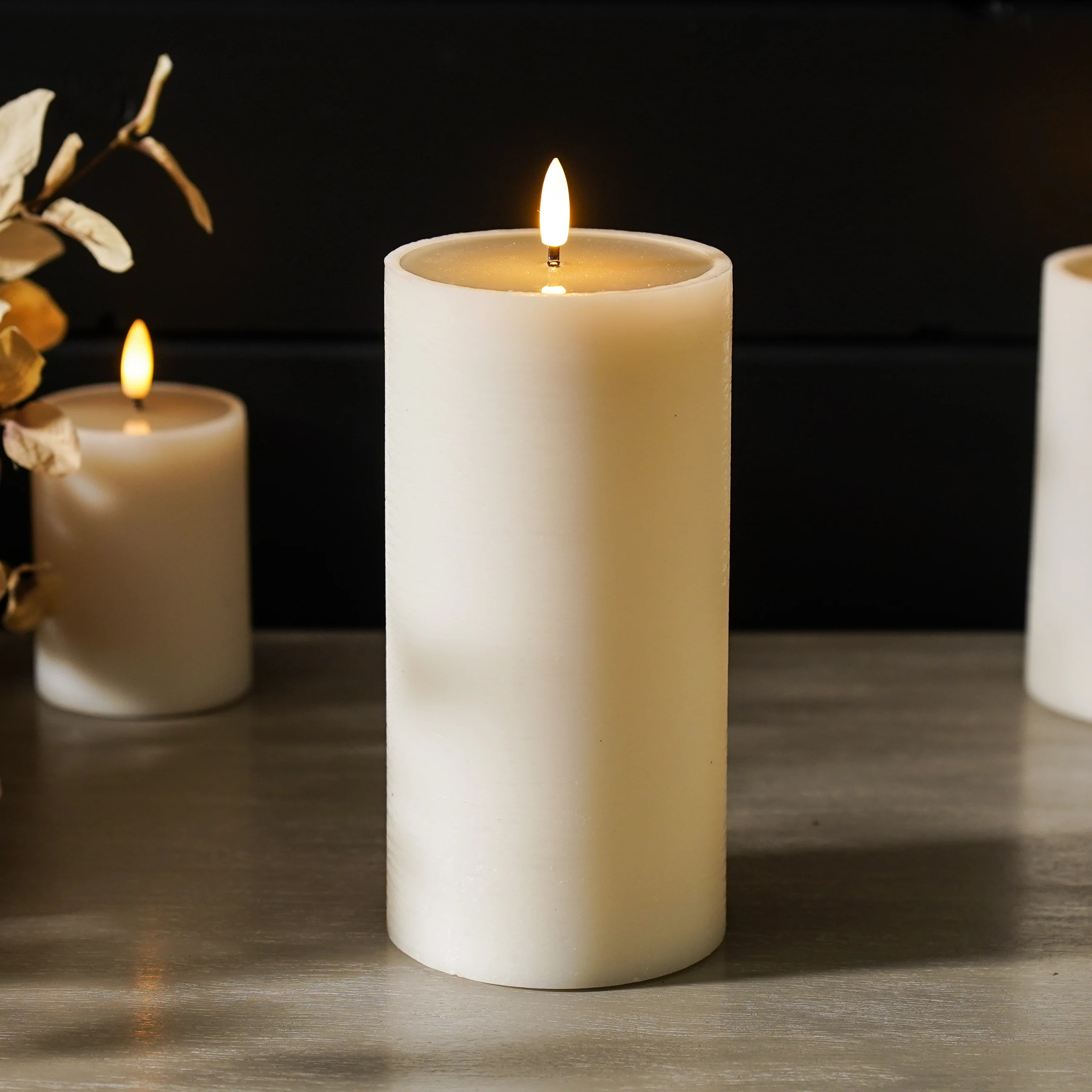 Textured Ivory Melting Effect Flameless Candle | MJHome