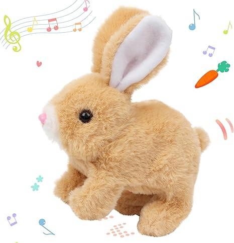 Hopearl Hopping Rabbit Interactive Electronic Pet Plush Bunny Toy with Sounds and Movements Anima... | Amazon (US)