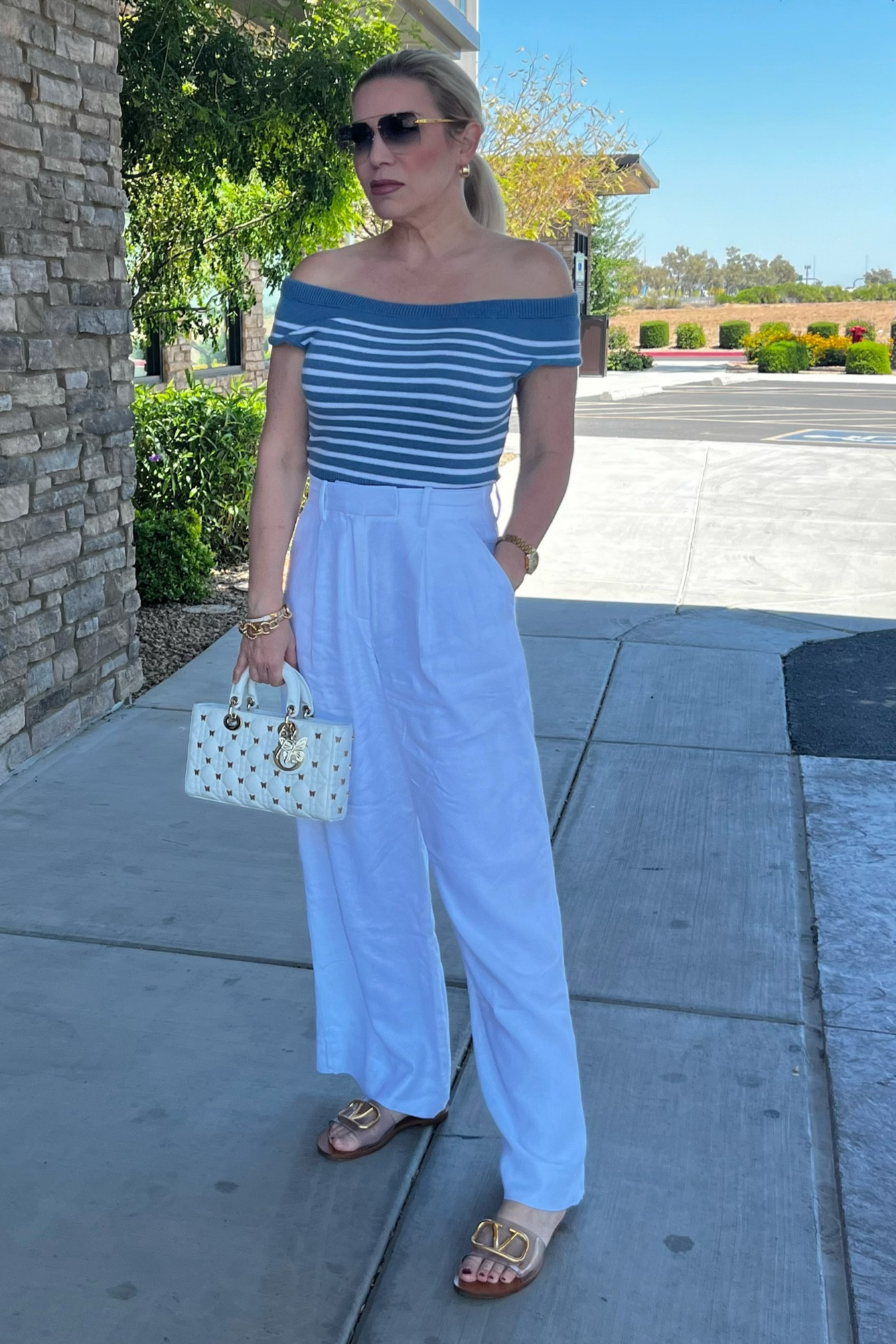 Spring Outfir
Wearing a M in the top and a 25R in the white linen pants

#LTKover40 #LTKfindsunder100 #LTKstyletip