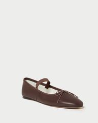 Leonie Chocolate Leather Ballet Flat | Loeffler Randall