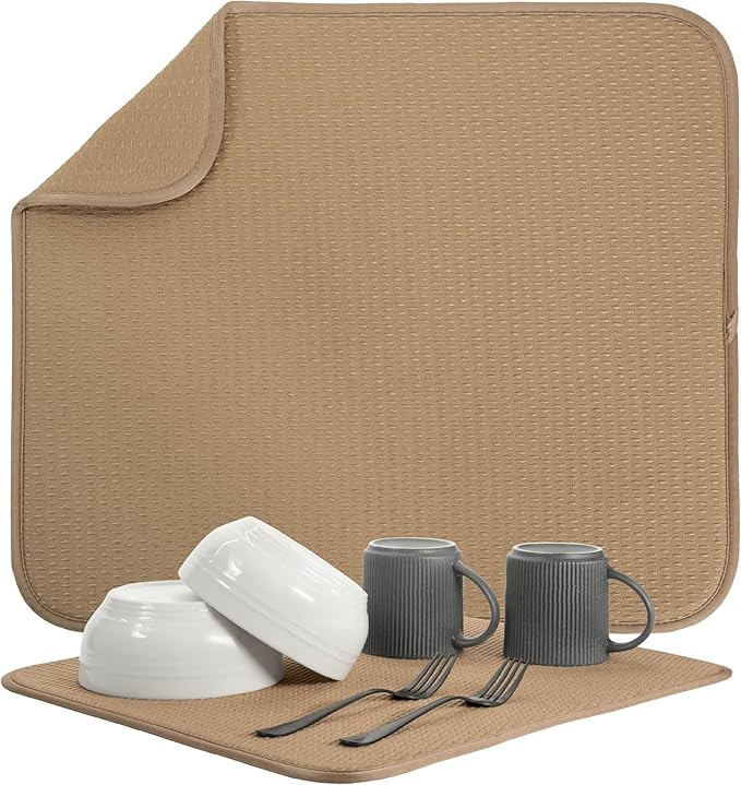 S&T INC. Dish Drying Mat, 16” x 18”, Absorbent Microfiber Kitchen Counter Mat, Drying Pad for... | Amazon (US)