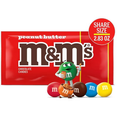 M&M's Peanut Butter Share Size Chocolate Candy - 2.83oz | Target