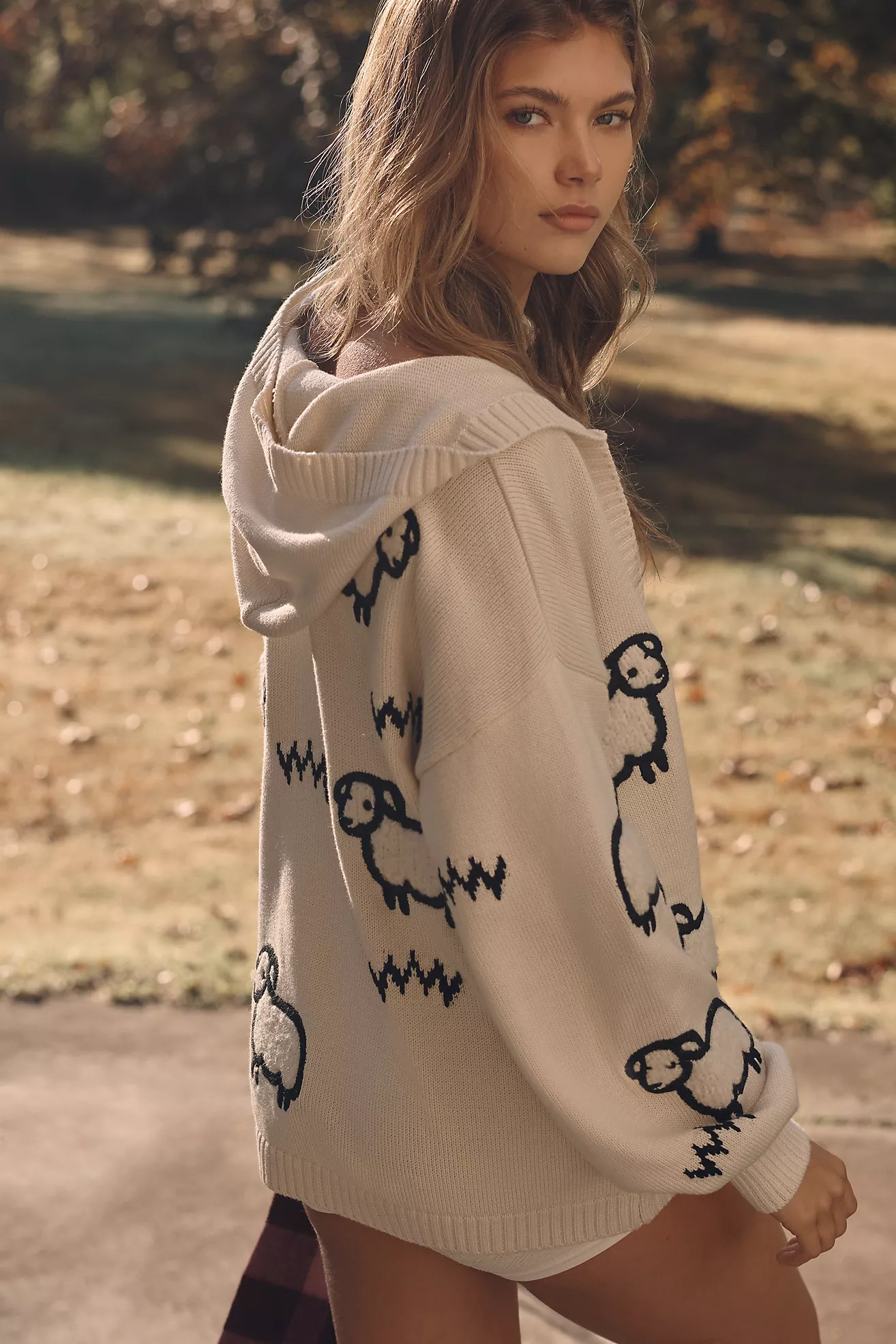 LyreBird Embroidered Sheep Cardigan Sweater | Anthropologie (US)