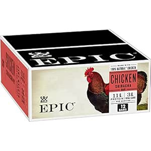 EPIC Chicken Sriracha Protein Bars, Whole30, Keto Friendly, 12 ct | Amazon (US)