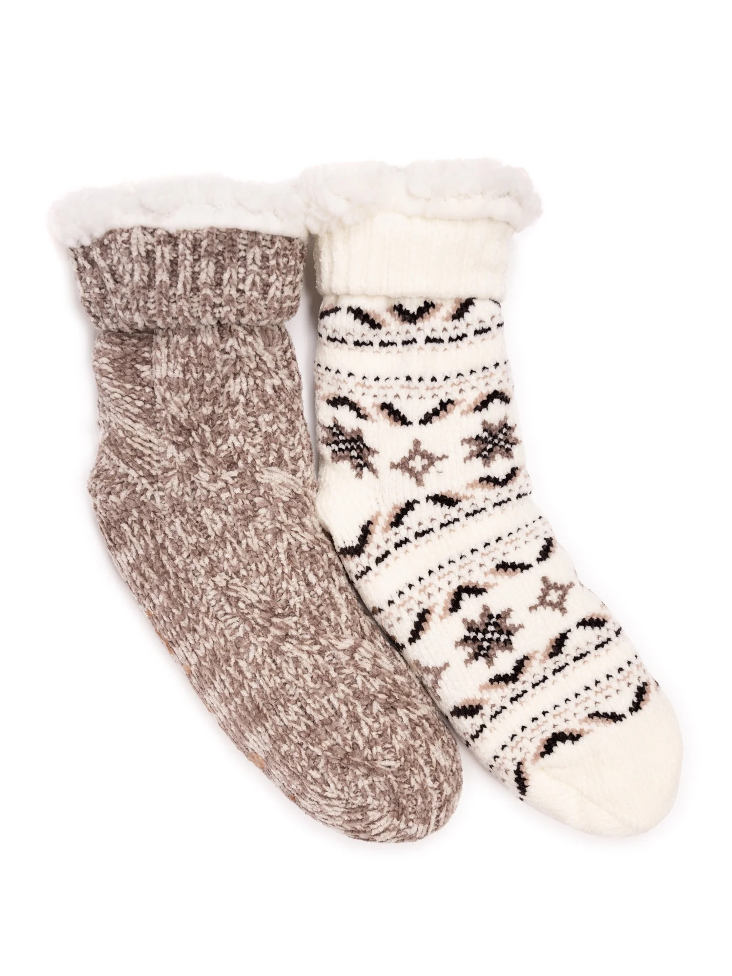 MUK LUKS Women's Tall Rib Cuff Cabin Socks, 2-Pack, S-XL | Walmart (US)