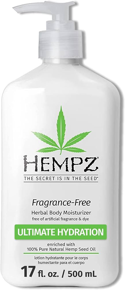 Hempz Body Lotion - Fragrance-Free Herbal Limited Edition Daily Moisturizing Cream, Shea Butter, ... | Amazon (US)