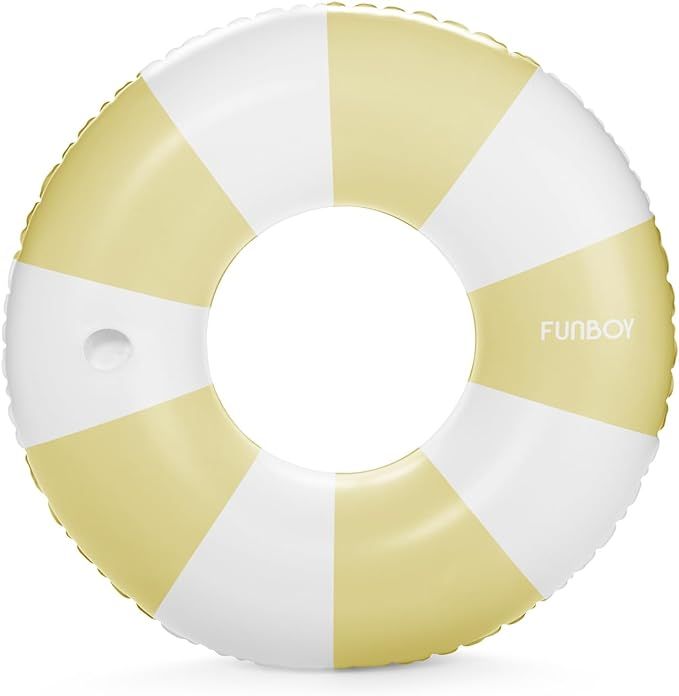 FUNBOY Giant Vintage Soft Yellow Stripe 48'' Tube Float with Integrated Cup Holder, Perfect for a... | Amazon (US)