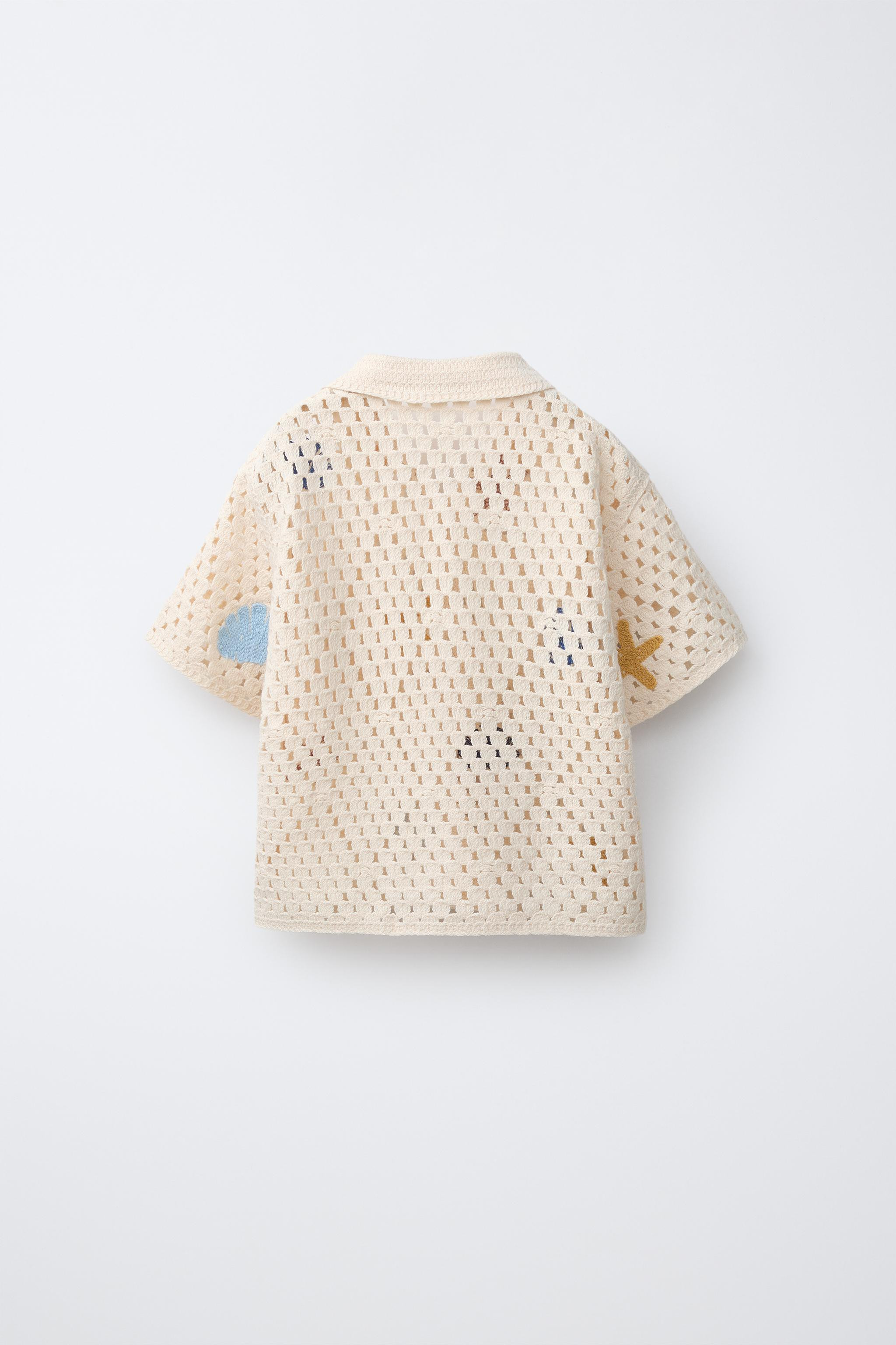 CROCHET KNIT SHIRT WITH MARINE MOTIFS | Zara UK