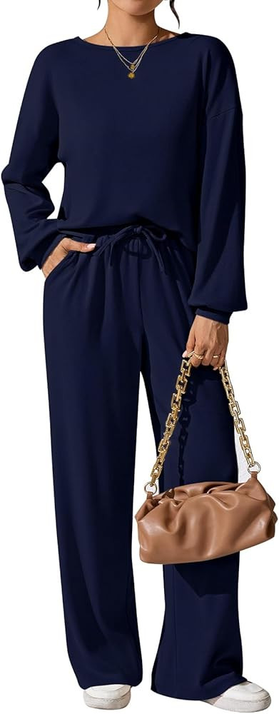 Pink Queen Two Piece Sets for Women Crop Top Casual Matching Sets Loungewear Fall Clothes Travel ... | Amazon (US)