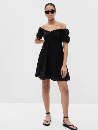 Puff Sleeve Empire Waist Mini Dress | Gap (US)