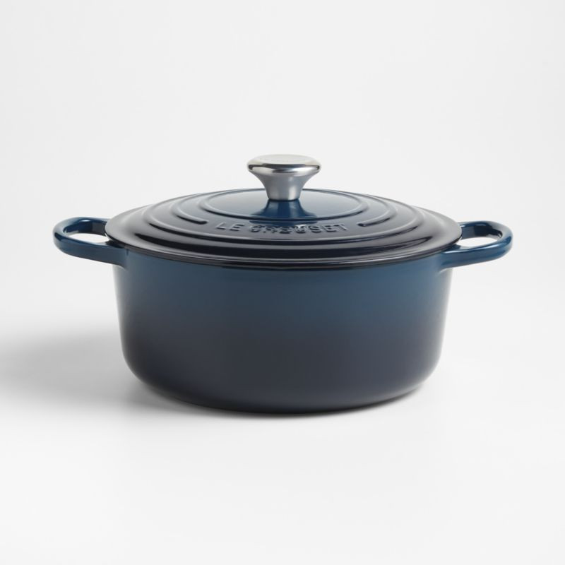 Le Creuset Signature 5.5-Qt. Nuit Enameled Cast Iron Round Dutch Oven + Reviews | Crate & Barrel | Crate & Barrel