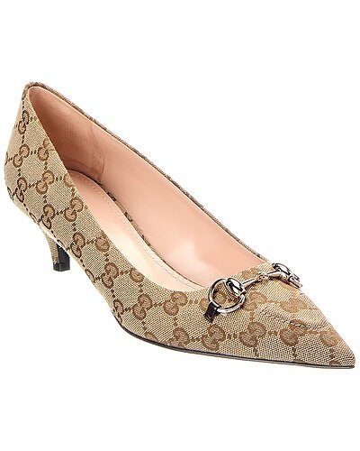 Horsebit GG Supreme Canvas & Leather Pump | Rue La La
