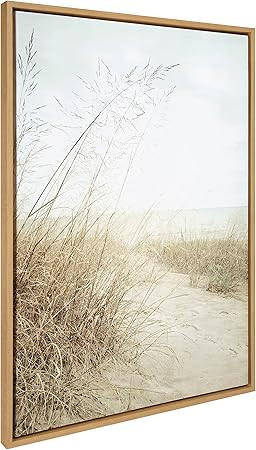 Kate and Laurel Sylvie Beach Grasses Framed Canvas Wall Art by Emiko and Mark Franzen of F2Images... | Amazon (US)