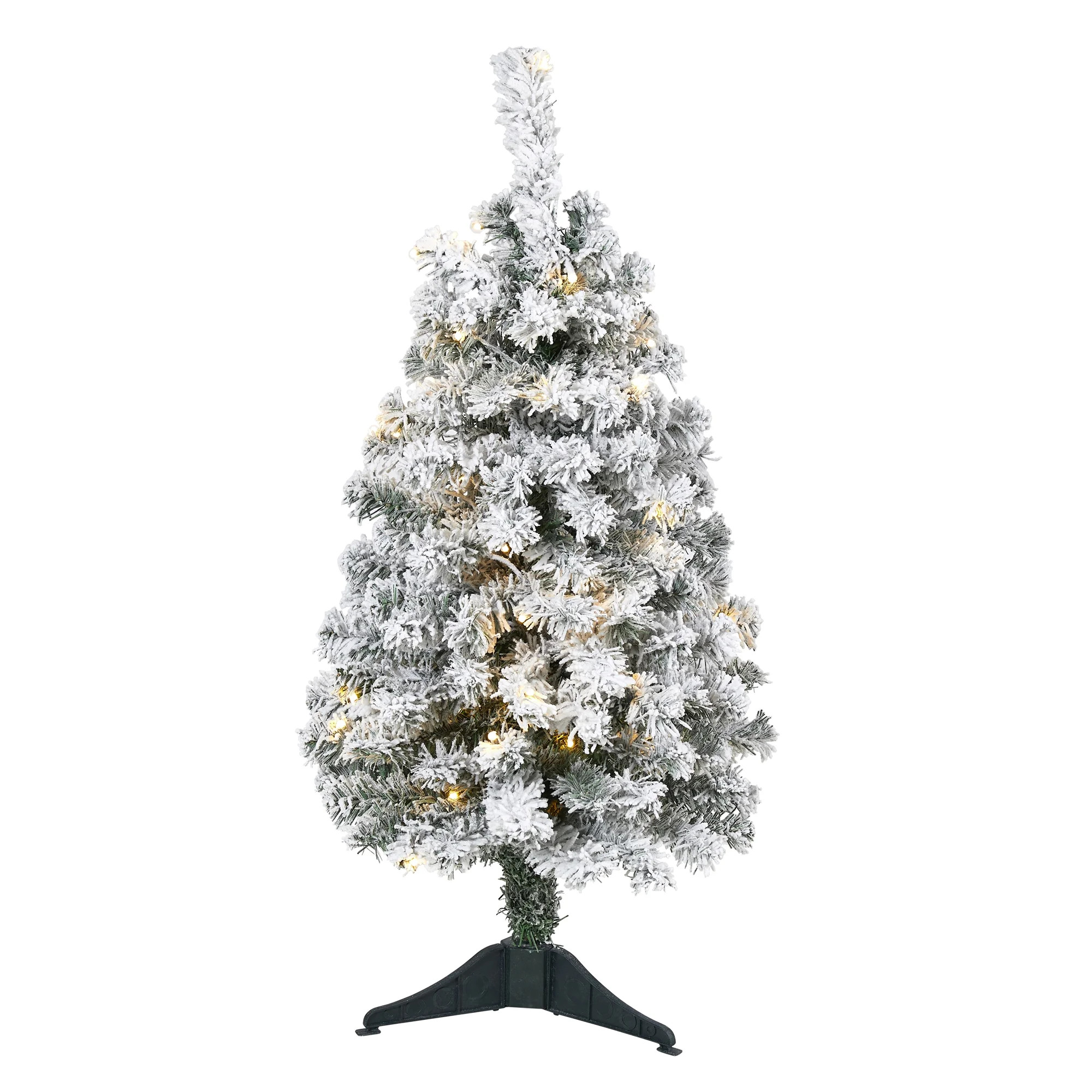 3ft. Flocked Rock Springs Spruce Artificial Christmas Tree with 50 Clear LED Lights | Walmart (US)