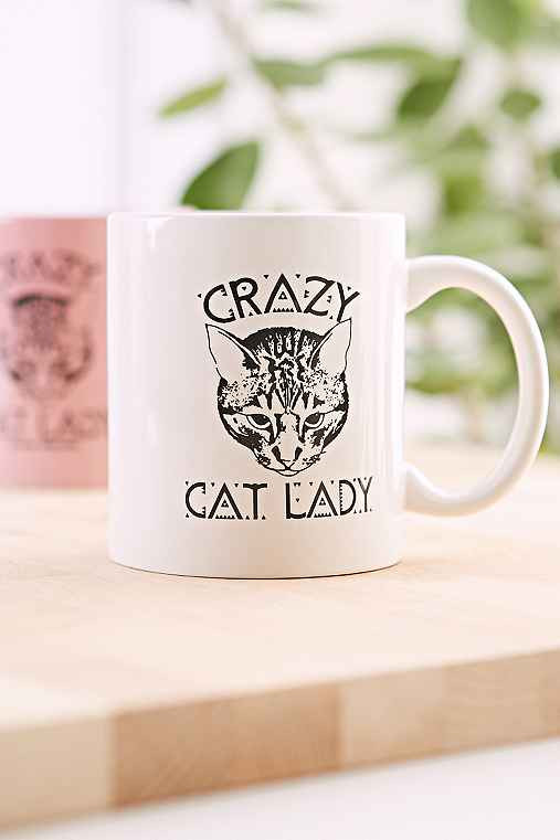 Crazy Cat Lady Mug,BLACK & WHITE,ONE SIZE | Urban Outfitters US