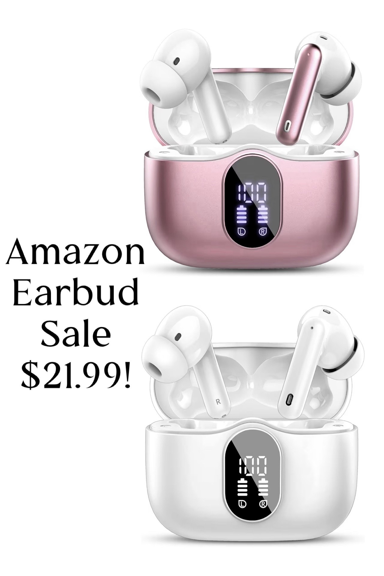 These amazing Amazon Bluetooth Earbuds are down to only $21.99 today at Amazon! We own a few pairs of these, and I would recommend them just as much as the premium name brand - and they’re a fraction of the price! Also are great for kids & teens if you don’t want to have to worry about them losing the more expensive versions. Several colors available, including rose gold, which is so pretty!!

#LTKSaleAlert #LTKFindsUnder50 #LTKHome