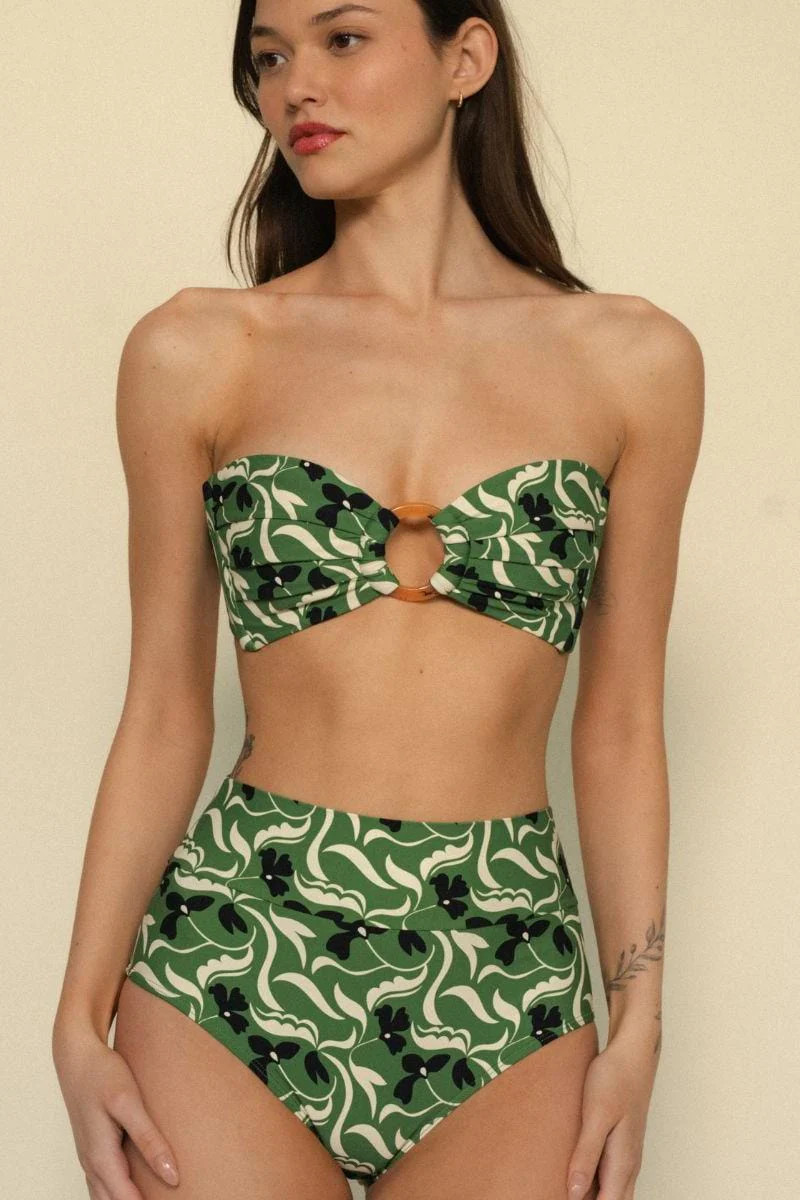 Veronica Floral Tori Ties Bandeau Bikini Top | Montce