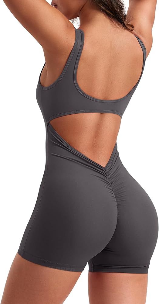 YEOREO Backless Workout Jumpsuits for Women Tummy Control One Piece Jumpsuits Liza Sleeveless V B... | Amazon (CA)