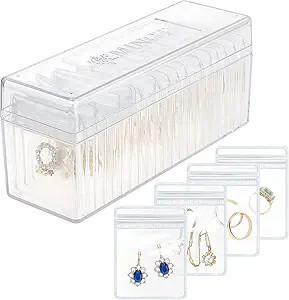 Travel Jewelry Box, Acrylic Jewelry Organizer,With 20 Jewelry bags 20 Compartments,Mini Travel Ca... | Amazon (US)