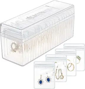 Acrylic Jewelry Box Organizer, Clear Jewelry Organizer Holder with 20 Portable Anti Tarnish Jewel... | Amazon (US)
