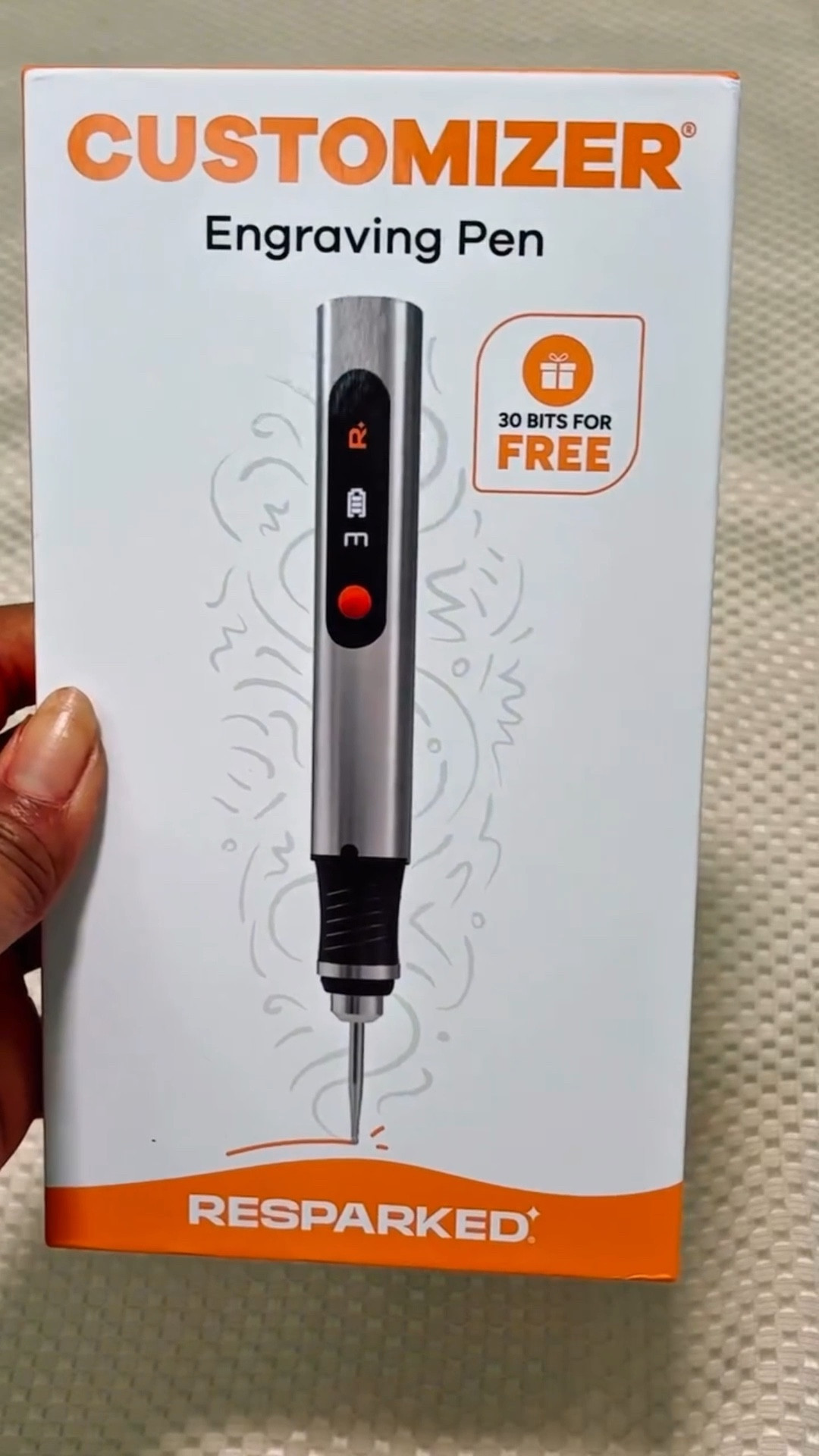 The original customizer engraving pen 🖊️ 
It has three speech setting, which makes it perfect to control. It’s ultra lightweight you hold it exactly how you hold a pencil and let the magic happen @resparkedofficial 

Resparked makes it very easy …
choose your desired surface.. wood, glass, metal or stone then choose a design. 
First I chose a very simple leather design
 once I felt confident i used on my cheese board that I  ordered for someone but realized it has incomplete date 
pen came just in time . 
With re sparked Every gift is beautiful and personalized it’s a keepsake and treasure forever.

#LTKSaleAlert #LTKU #LTKGiftGuide