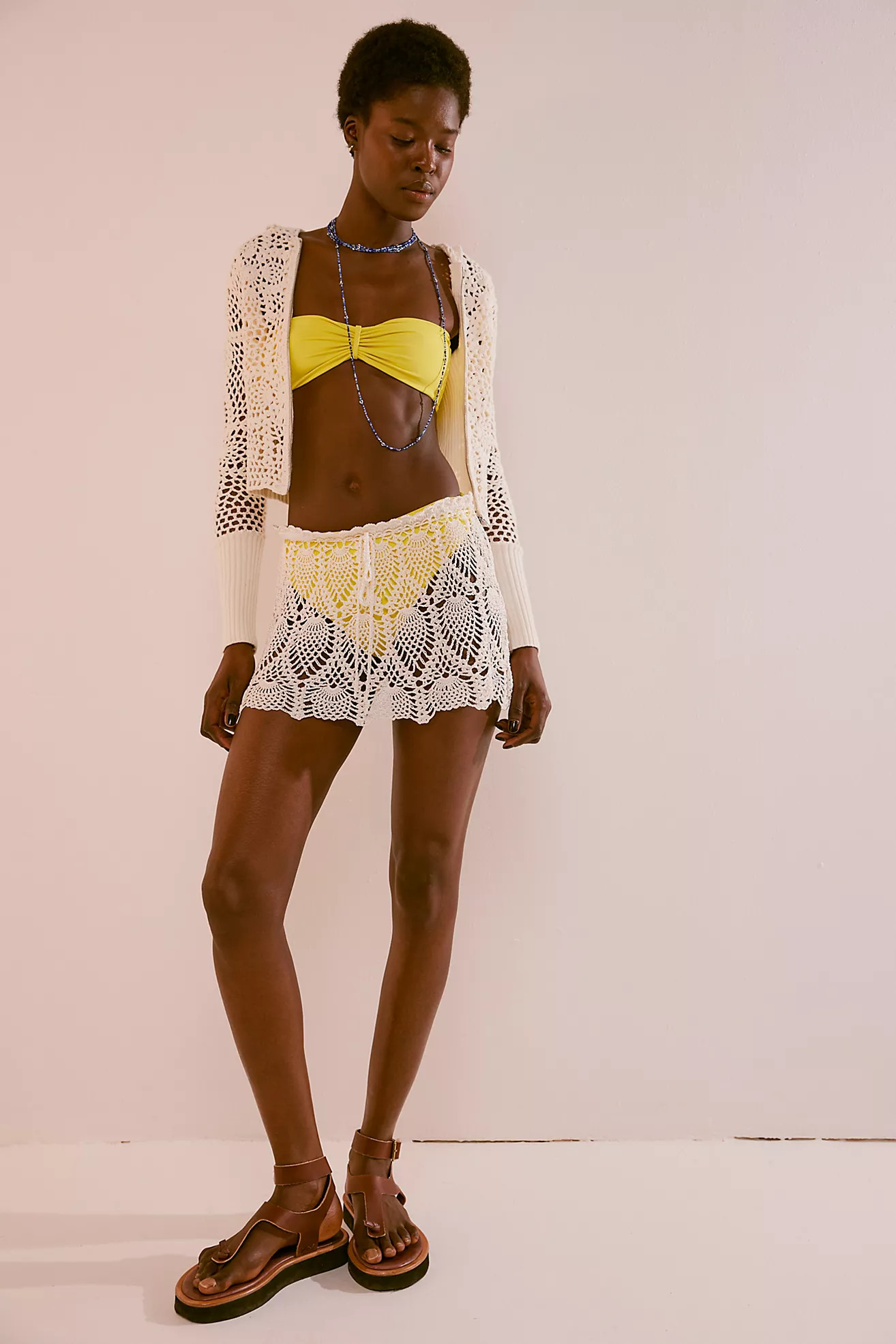 Frankies Bikinis Capri Crochet Mini Skirt | Free People (Global - UK&FR Excluded)