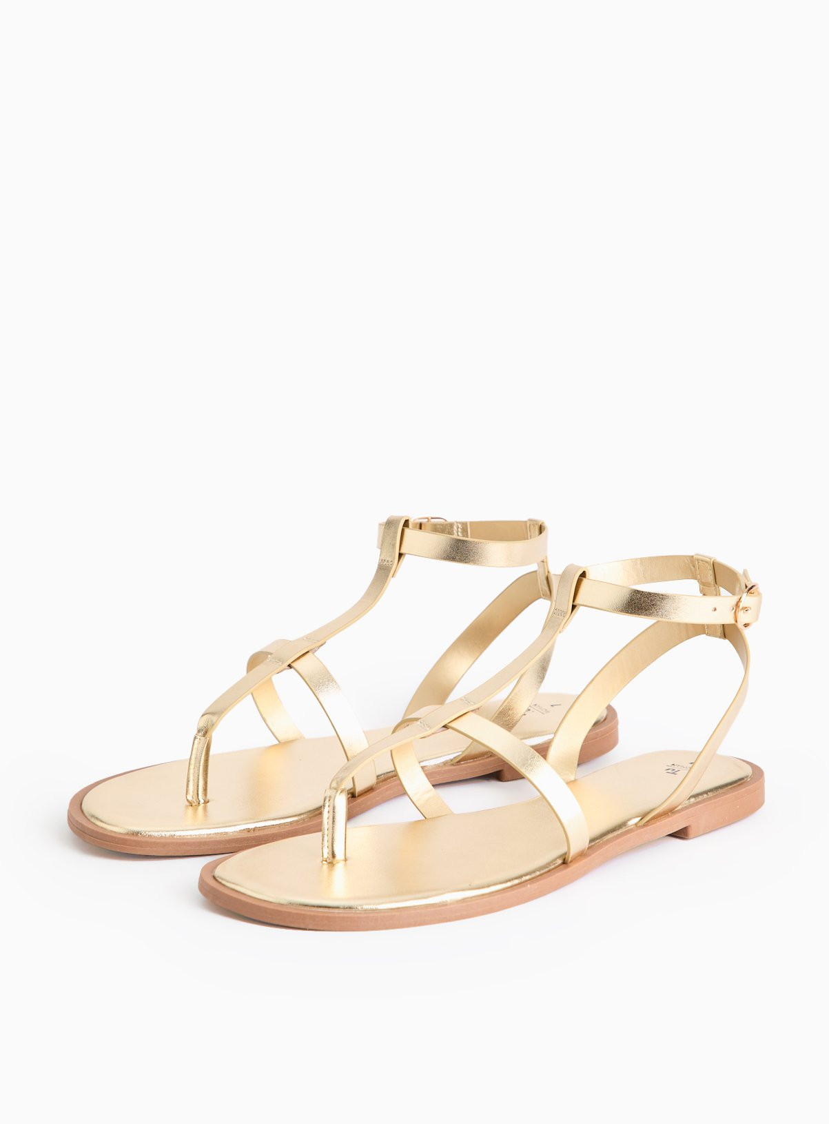 Metallic Gold Strappy Sandals | Tu Clothing