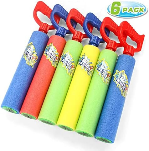 Water Guns Shooter 6 Pack, Super Foam Soakers Blaster Squirt Guns, Pool Noodles Toy with Plastic ... | Amazon (US)
