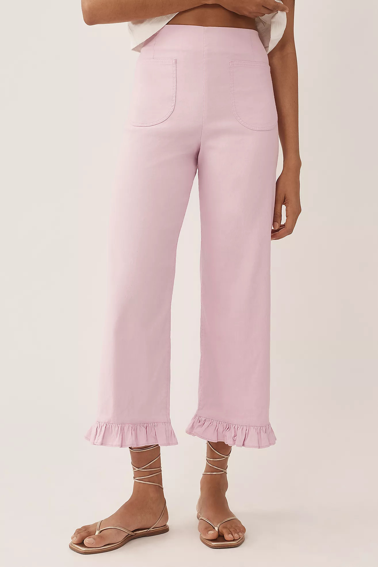 The Colette Ruffled Cropped Wide-Leg Pants by Maeve: Magic Fabric Edition | Anthropologie (US)