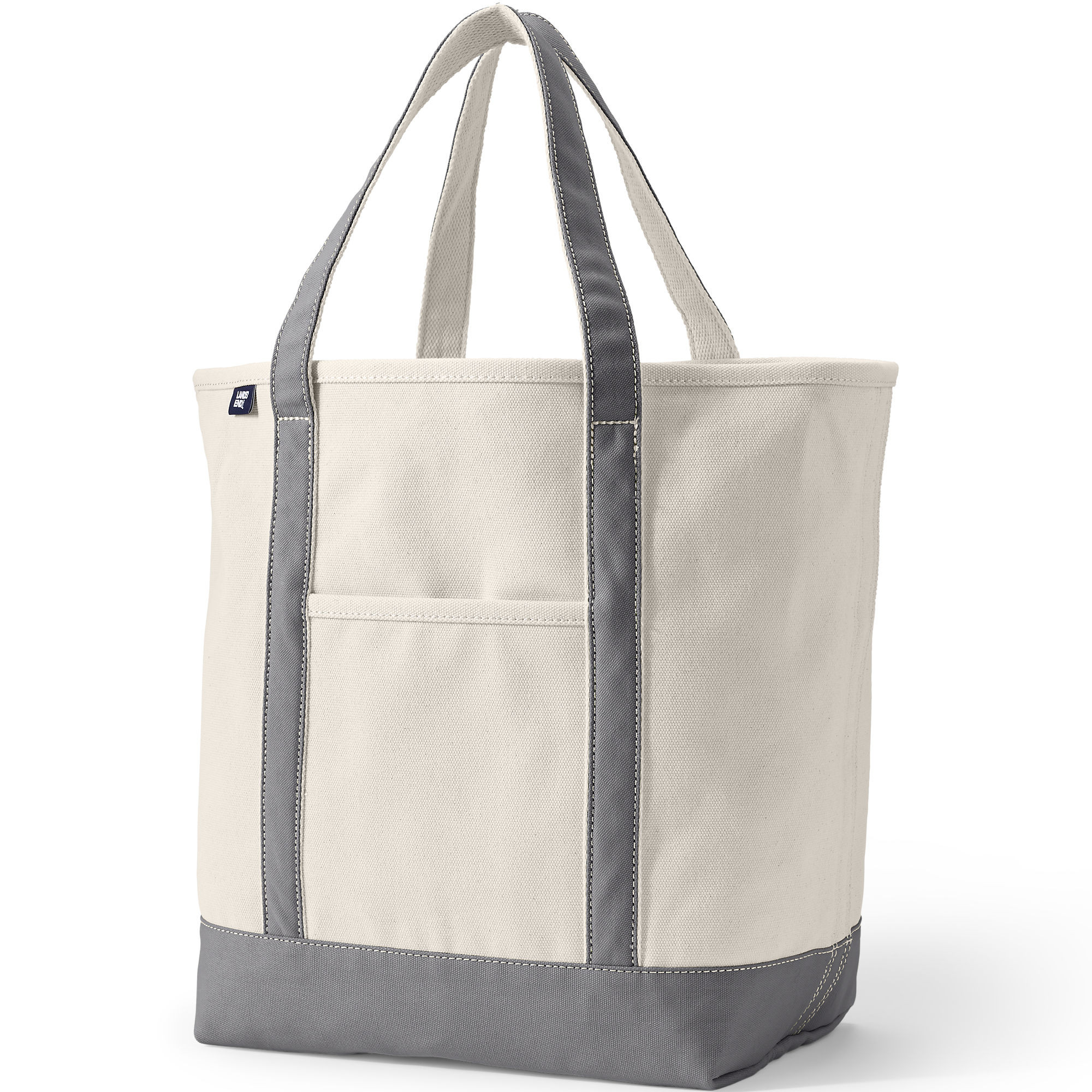 Large Natural 5 Pocket Open Top Canvas Tote Bag | Lands' End (US)