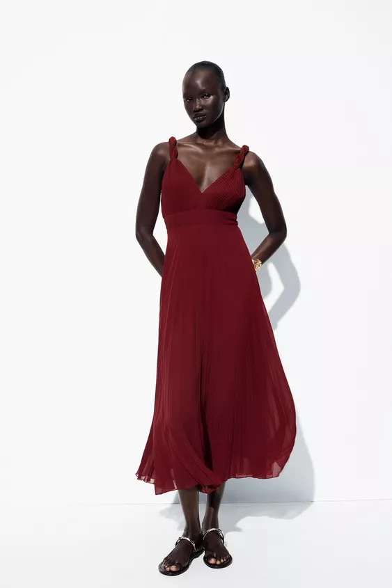 PLEATED MIDI DRESS | Zara UK