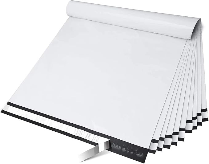 Fuxury Poly Mailers 19x24" 50 Pack,Large Shipping Bags for Clothing,White | Strong Adhesive Packa... | Amazon (US)