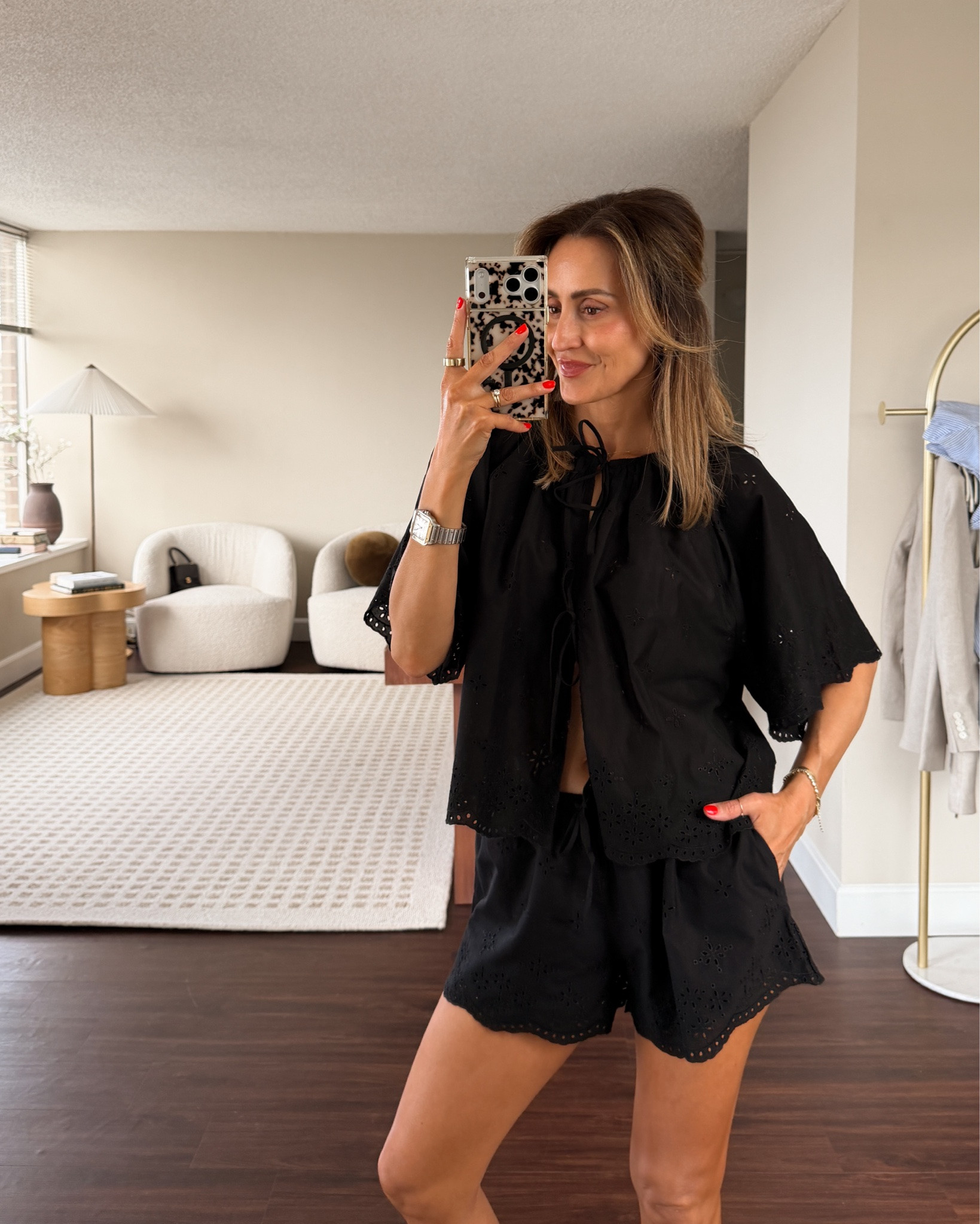 The cutest eyelet shorts and matching top size xs - elastic waist and pockets! Wear it together, separate or as a bathing suit coverup!

#LTKootd #LTKgrwm #LTKSaleAlert