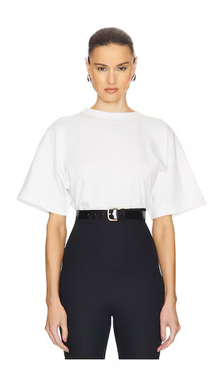 The Sculpted Tee in Thick Jersey in White | Revolve Clothing (Global)
