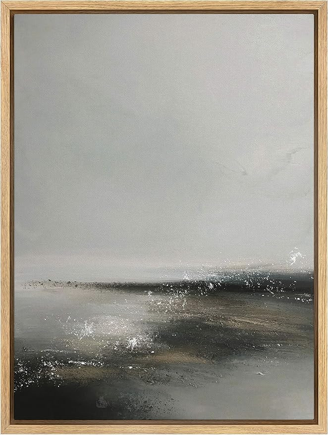 SIGNWIN Framed Canvas Wall Art Speckles with Black and White Duotone Print Abstract Brushstroke O... | Amazon (US)