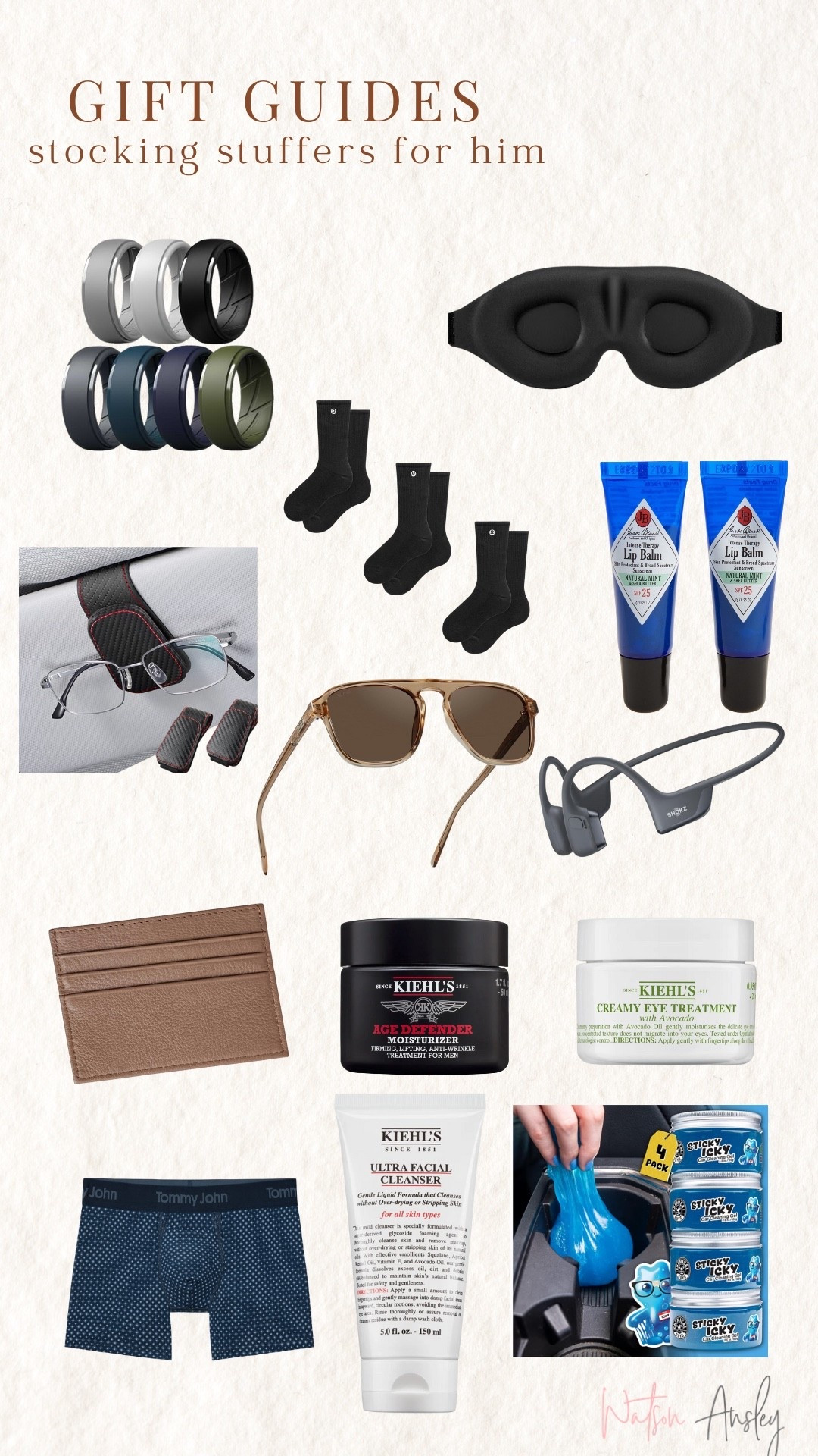 Shop stocking stuffer gifts for the men in your life here!

Sunnies | sunglasses | wallet | key card | rings | silicone rubber rings | socks | chapstick | eye cream | face cleanser | accessories | self care | headphones | eye mask | car cleaner | boxers | tommy John underwear | gifts | christmas | holiday | stocking | husbands | men | boyfriends | gift guide 

 

#LTKGiftGuide #LTKMens #LTKHoliday