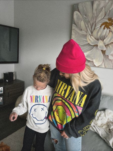 Nirvana sweatshirts, graphic sweatshirts, lounge 

My nieces sweatshirt is from Zara kids



#LTKstyletip #LTKFind #LTKunder50