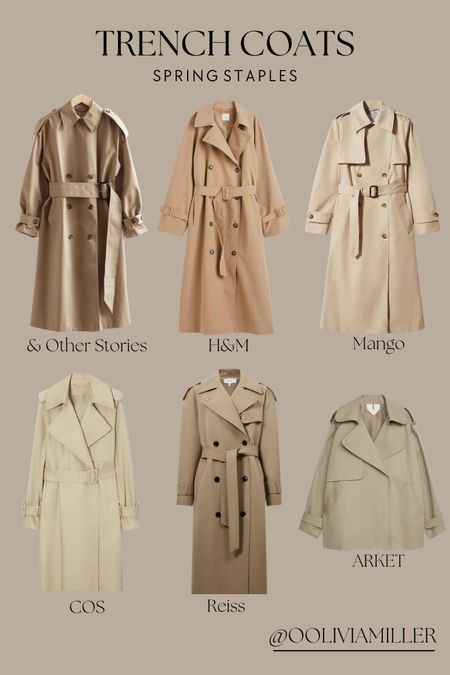 Favourite trench coats from the high street, spring staple, capsule wardrobe 🤍 

H&M, ARKET, & Other Stories, Reiss, Cos, Mango 

#LTKworkwear #LTKstyletip #LTKSeasonal
