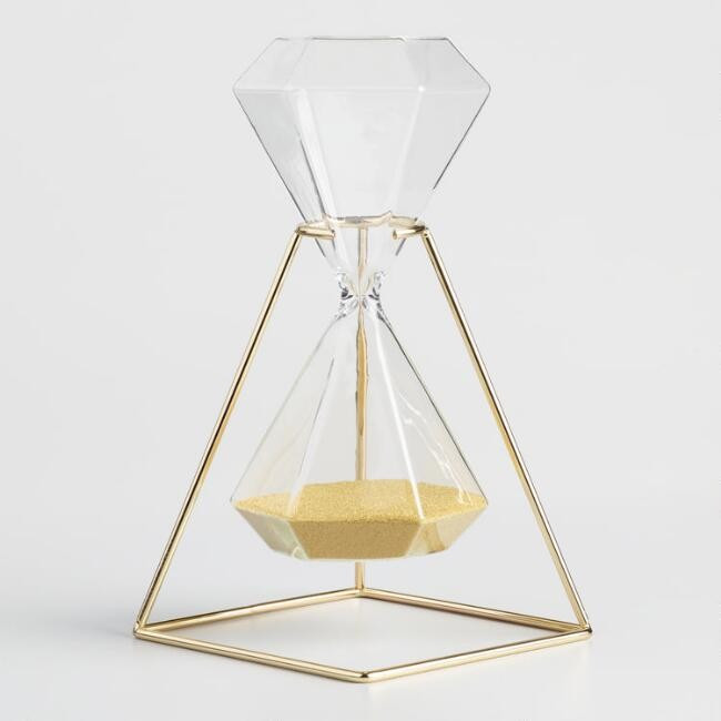 Hexagonal Hourglass with Gold Stand | World Market
