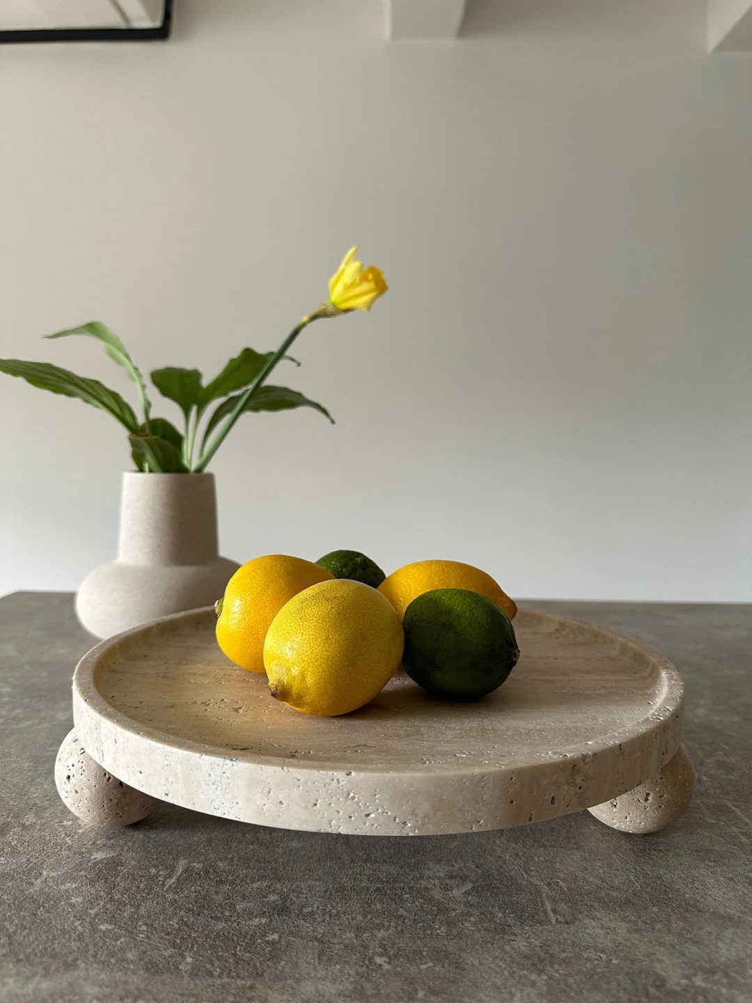 Venice Tray - Stylish Travertine Tray With Ball Feet for All Your Servings - Etsy | Etsy (US)