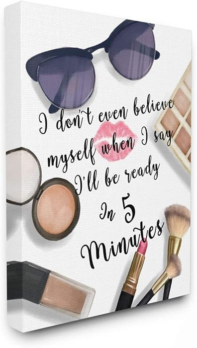 Stupell Industries Fashion Ready in Five Quote Glam Humor | Amazon (US)