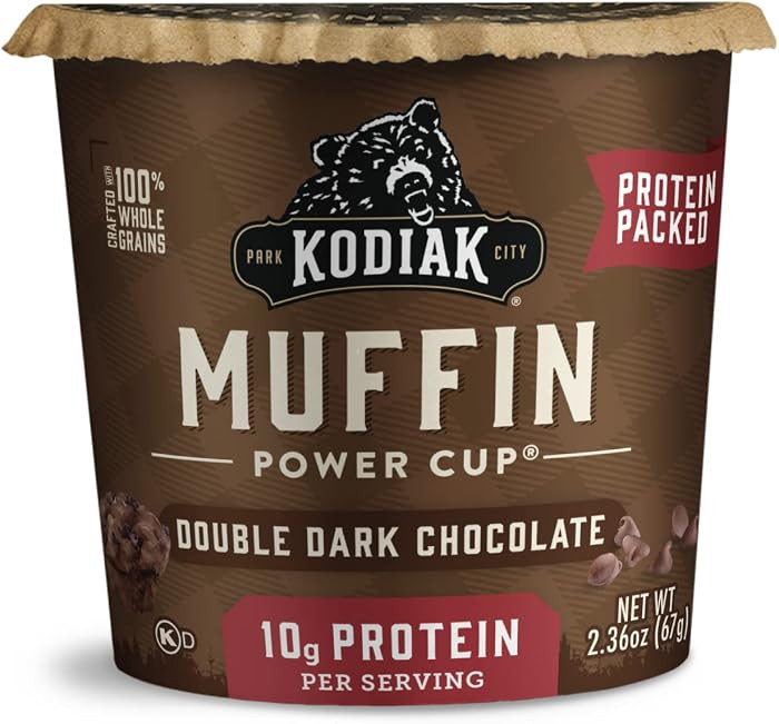 Kodiak Cakes Minute Muffins, Double Dark Chocolate, 2.36 Ounce (Pack of 12) (Packaging May Vary) | Amazon (US)