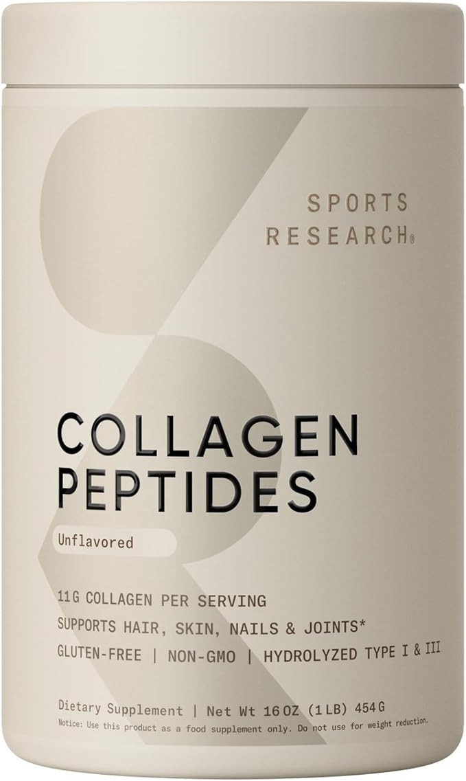 Sports Research Collagen Powder Supplement Hydrolyzed Protein Peptides that are Vital for Healthy... | Amazon (CA)