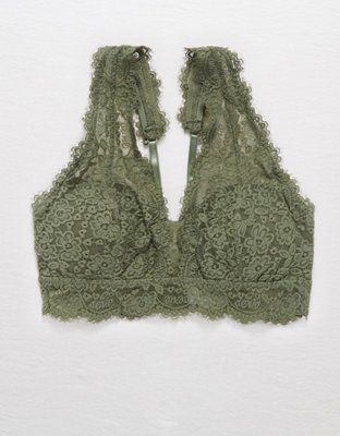 Aerie Romantic Lace Plunge Bralette | American Eagle Outfitters (US & CA)